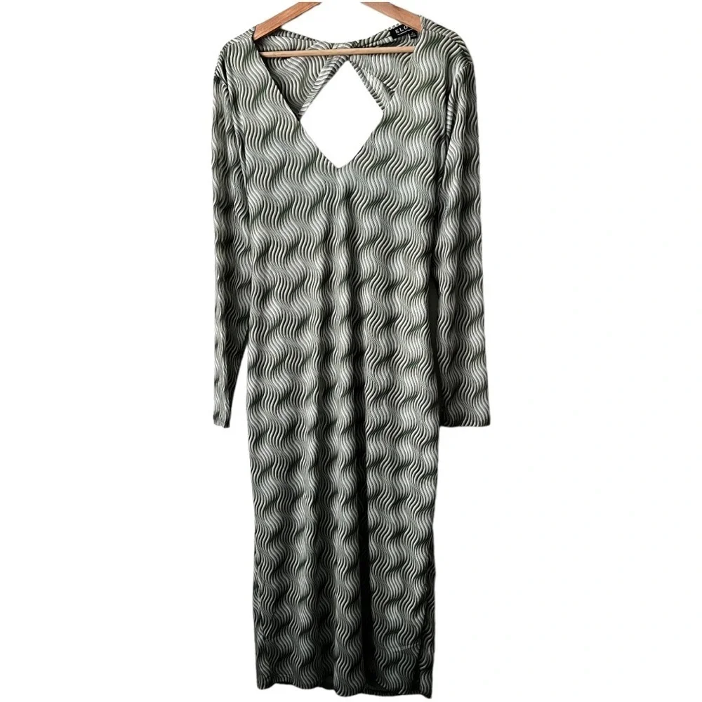 Eloquii new with tags 🏷️Green Mesh Twist Back Dress Size:18 - Picture 6 of 15